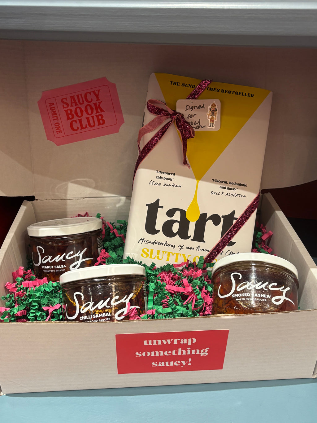 🍽️ Foodie Lovers Box: Signed Hardback of Tart + Three Saucy Small-Batch Sauces