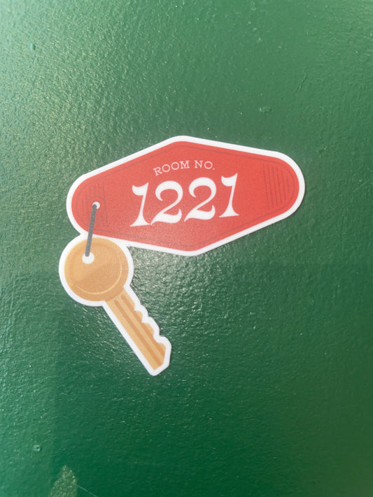 Room No 1221 Key Sticker