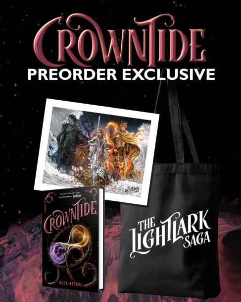 Saucy Exclusive: Crowntide + Exclusive Tote/Artwork  (Book #4 in Lightlark Series)