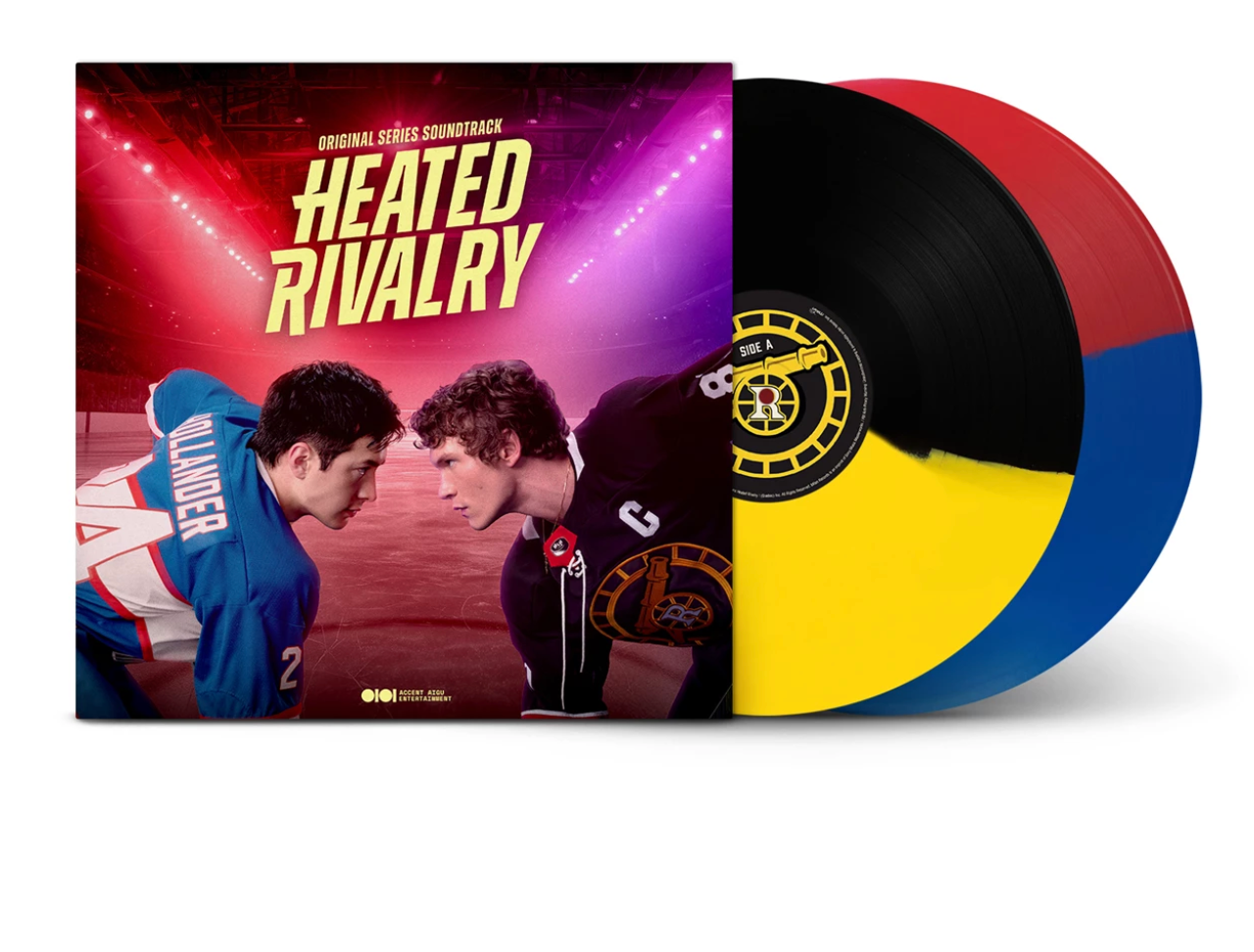 Heated Rivalry Soundtrack - Montreal Metros Blue/Red & Boston Raiders Black/Yellow Vinyl