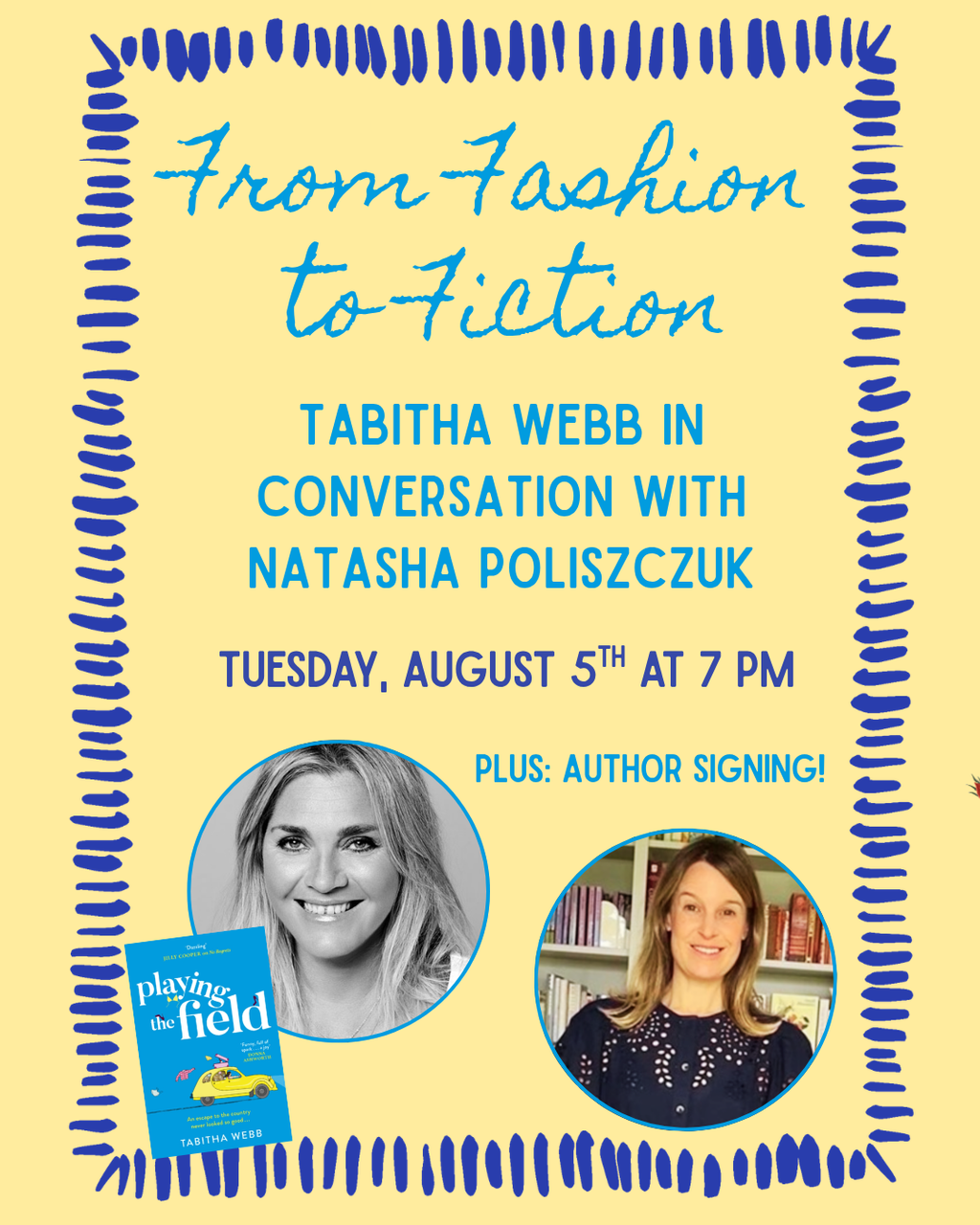 From Fashion to Fiction with Tabitha Webb (Aug 5th)